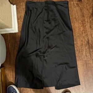 Divided Black Midi Pencil Skirt for Work